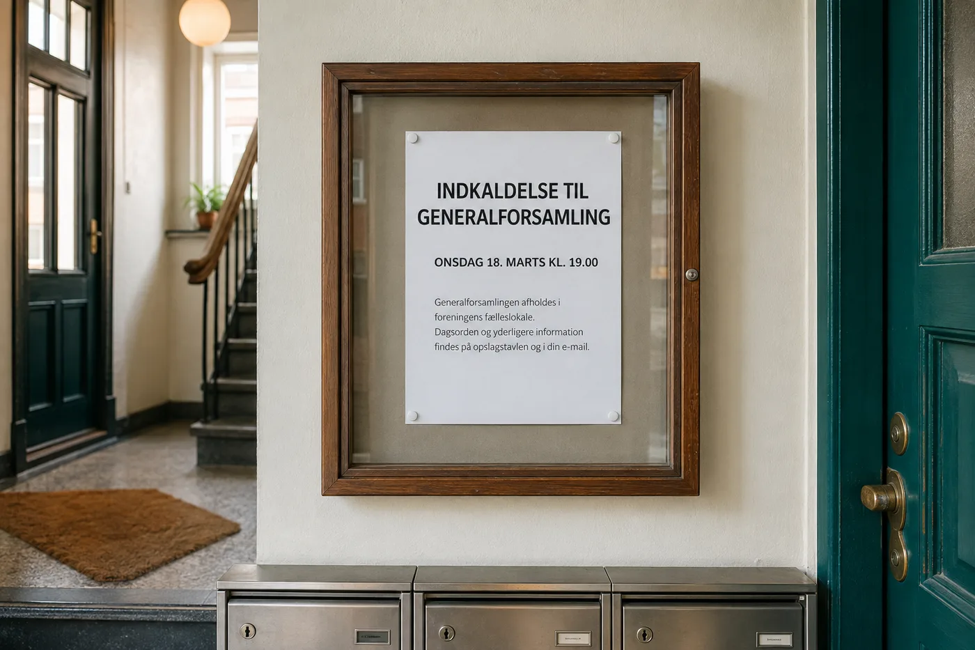 Illustration: Indkaldelse til generalforsamling i andelsboligforening