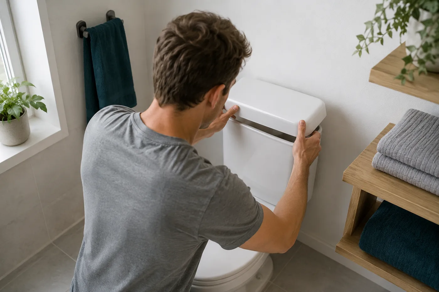Illustration: Toilettet løber eller skyller ikke - sådan løser du det