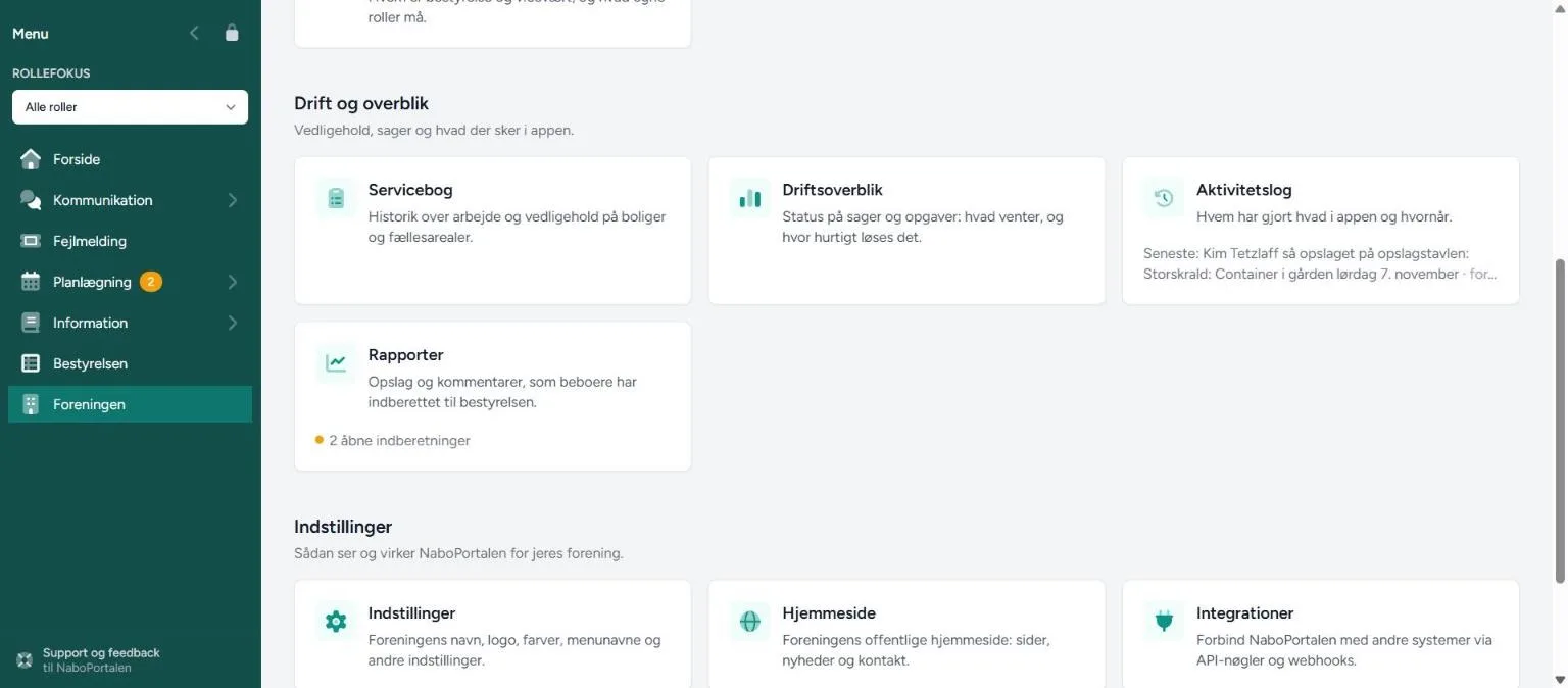 Drift og overblik – skærmbillede fra NaboPortalen
