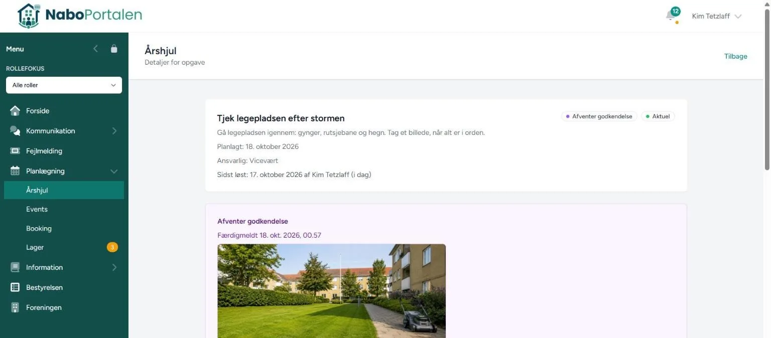 Afventer godkendelse – skærmbillede fra NaboPortalen