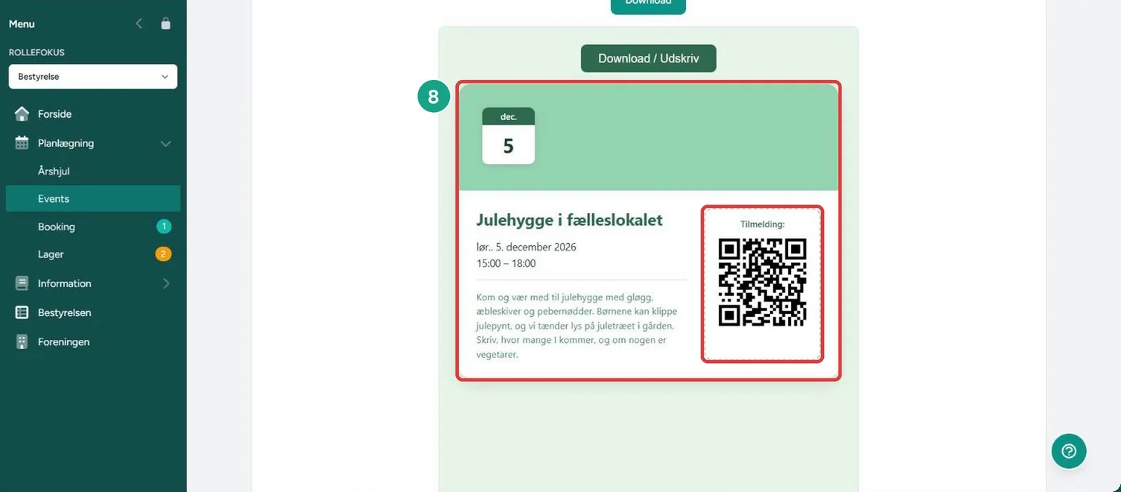 Plakat med QR-kode – skærmbillede fra NaboPortalen